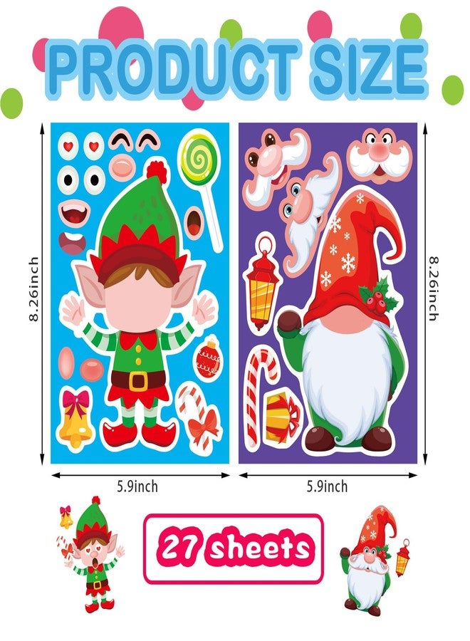 DUJAA 36 Sheets Christmas Make a Face Stickers for Crafts Make Your Own Characters Mix and Match Sticker Christmas Santa Stickers Christmas Tree Sticker Christmas Stocking Stuffer - Image 3